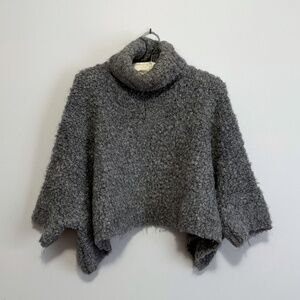 Zara Gray Cropped Turtleneck Knit Sweater M